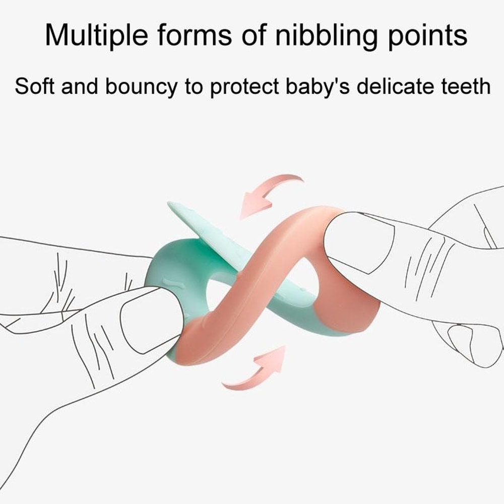 Silicone Baby Teether Toy Safe Gum Relief Infant Teething Ring With Easy Grip Design 6