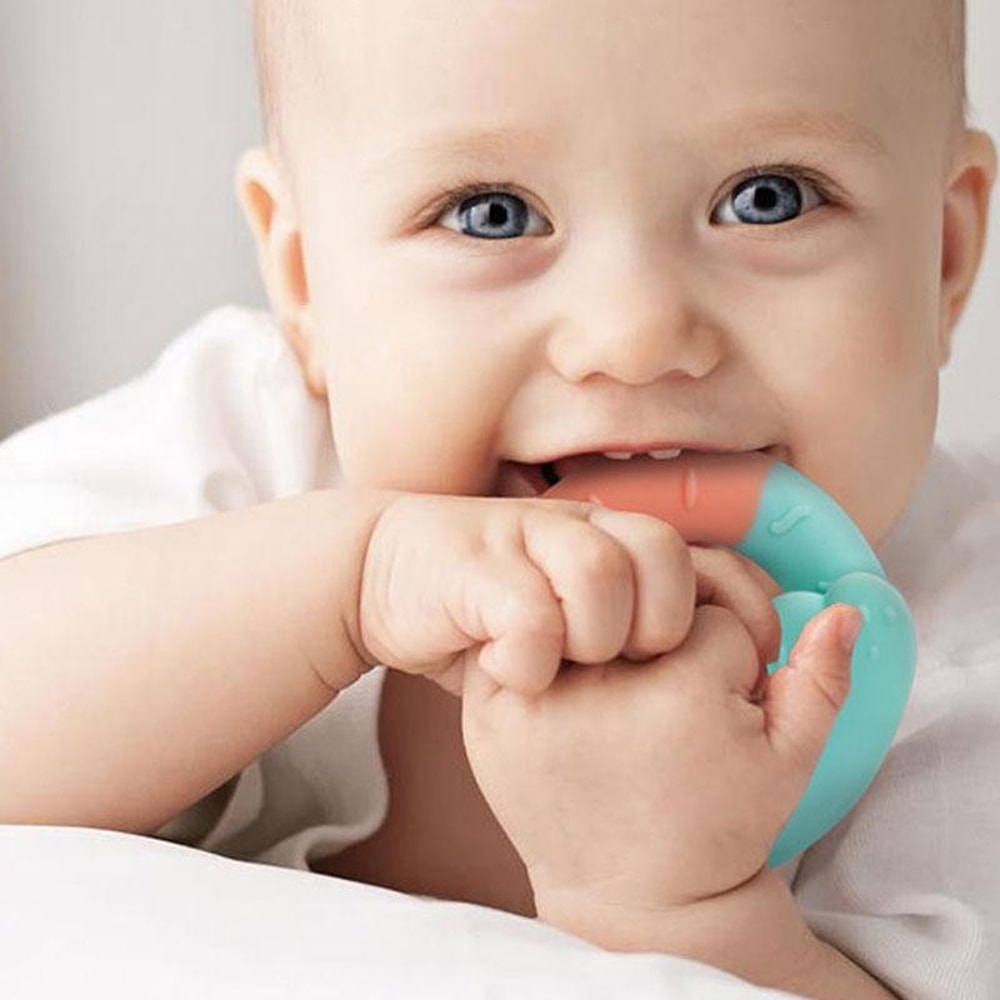 Silicone Baby Teether Toy Safe Gum Relief Infant Teething Ring With Easy Grip Design 8