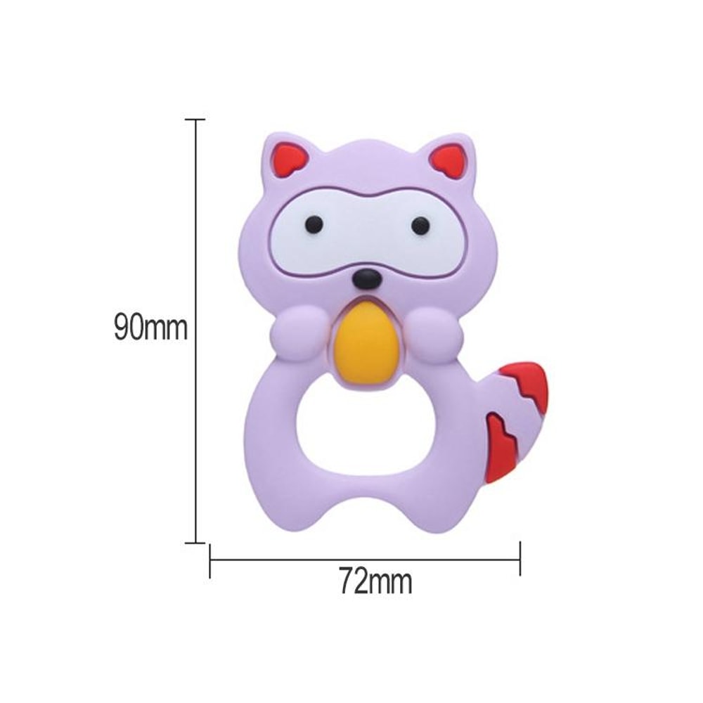 Baby Raccoon Silicone Teething Toy Rattle Safe BPA Free Teether For Infants 3