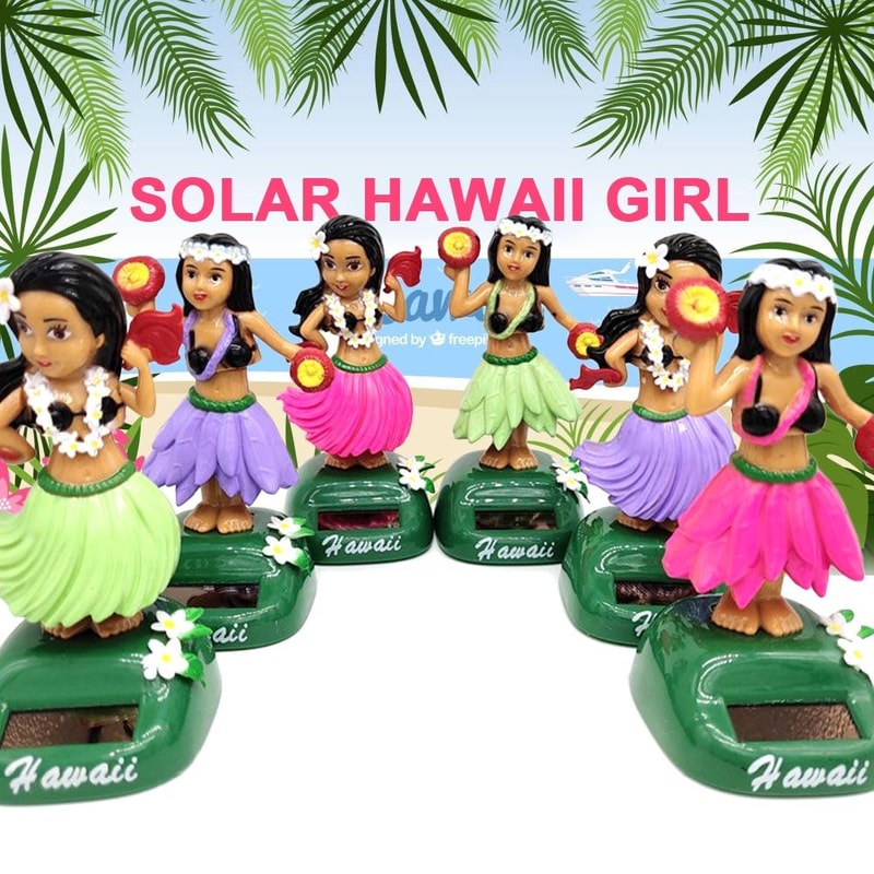 Solar Powered Dancing Hula Girl Car Dashboard Bobble Toy Cute Hawaiian Decor Gift 5