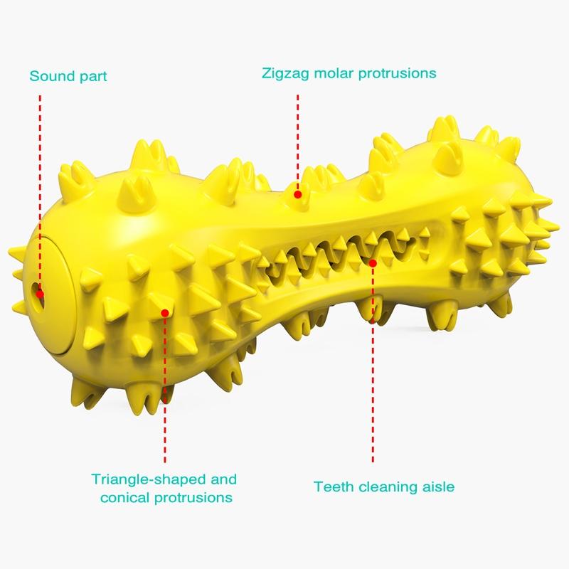 Interactive Dog Chew Toy Dental Cleaning Bone For Aggressive Chewers With Squeaker 2