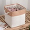 Collapsible Linen Storage Basket Cube, Large Capacity Fabric Organizer Bin with Handles