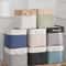 Collapsible Linen Storage Basket Cube, Large Capacity Fabric Organizer Bin with Handles