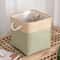 Collapsible Linen Storage Basket Cube, Large Capacity Fabric Organizer Bin with Handles