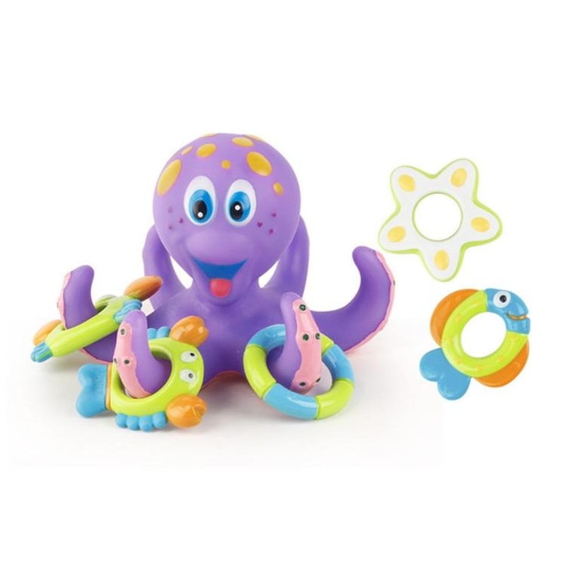 Octopus Ring Toss Baby Bath Toy, Interactive Kids Water Toy Set for Toddlers