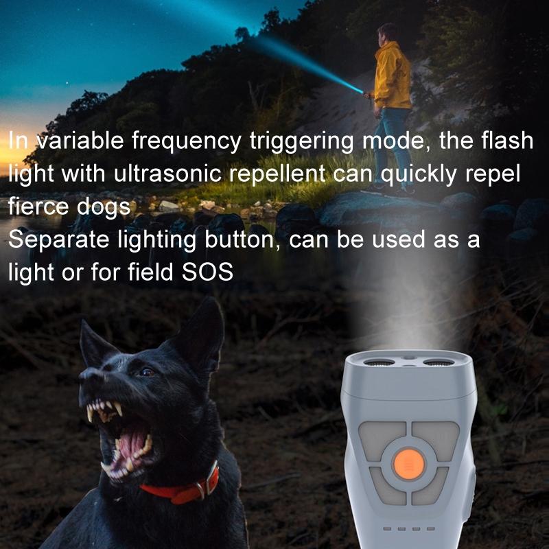 Ultrasonic Dog Repeller Trainer With Flashlight And Power Bank 7