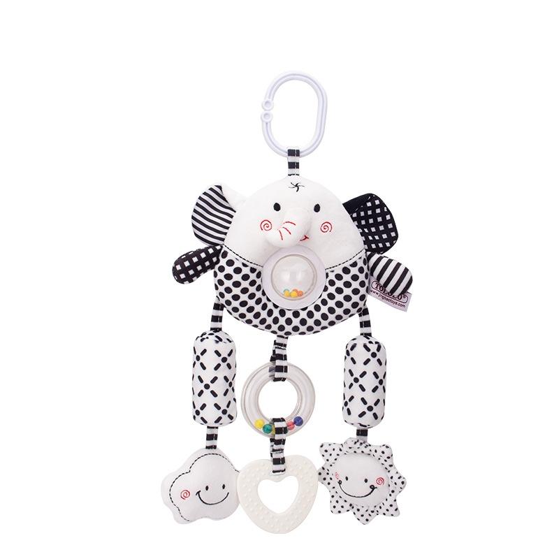 High Contrast Baby Stroller Mobile Toy, Black White Infant Wind Chime Sensory Hanging Toy