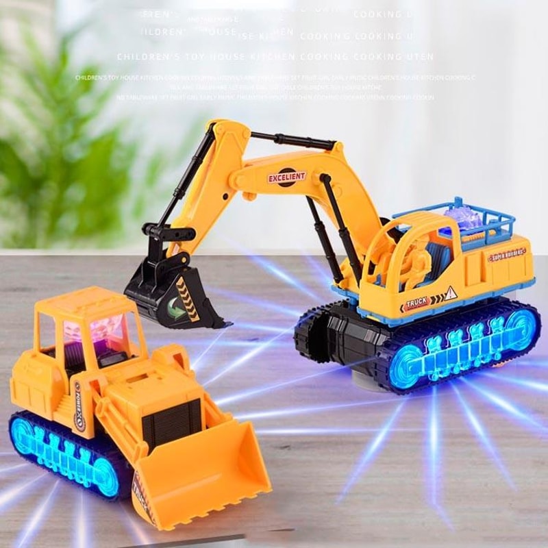 Kids Excavator Toy With Lights And Music Transforming Construction Toy Truck For Toddlers 6
