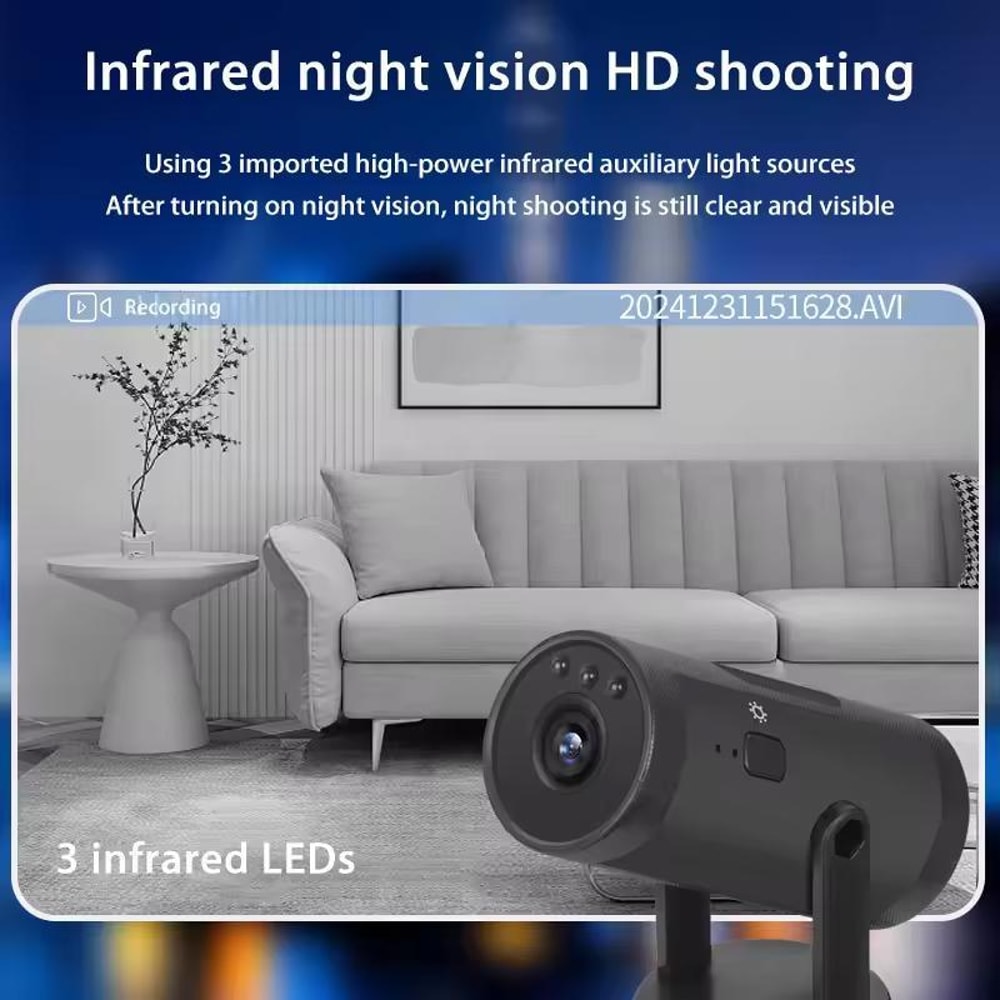Smart WiFi Home Security Camera with Night Vision for Pets Kids Monitoring