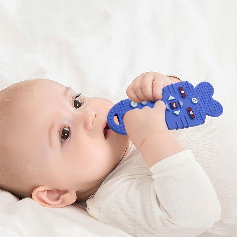 Baby Remote Control Teether Toy Silicone Teething Toy For Babies Anti Hand Chewing Soothing Teether 1