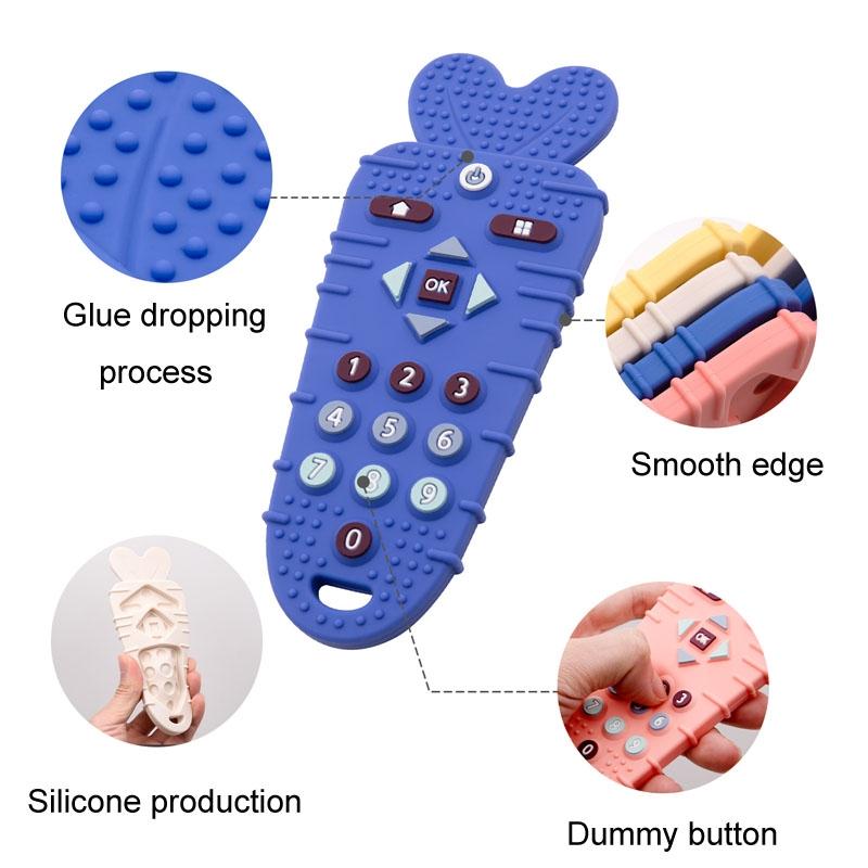Baby Remote Control Teether Toy Silicone Teething Toy For Babies Anti Hand Chewing Soothing Teether 5