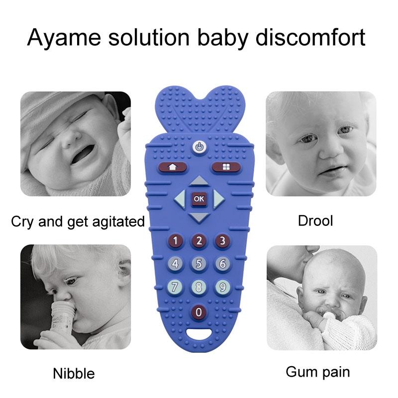Baby Remote Control Teether Toy Silicone Teething Toy For Babies Anti Hand Chewing Soothing Teether 6