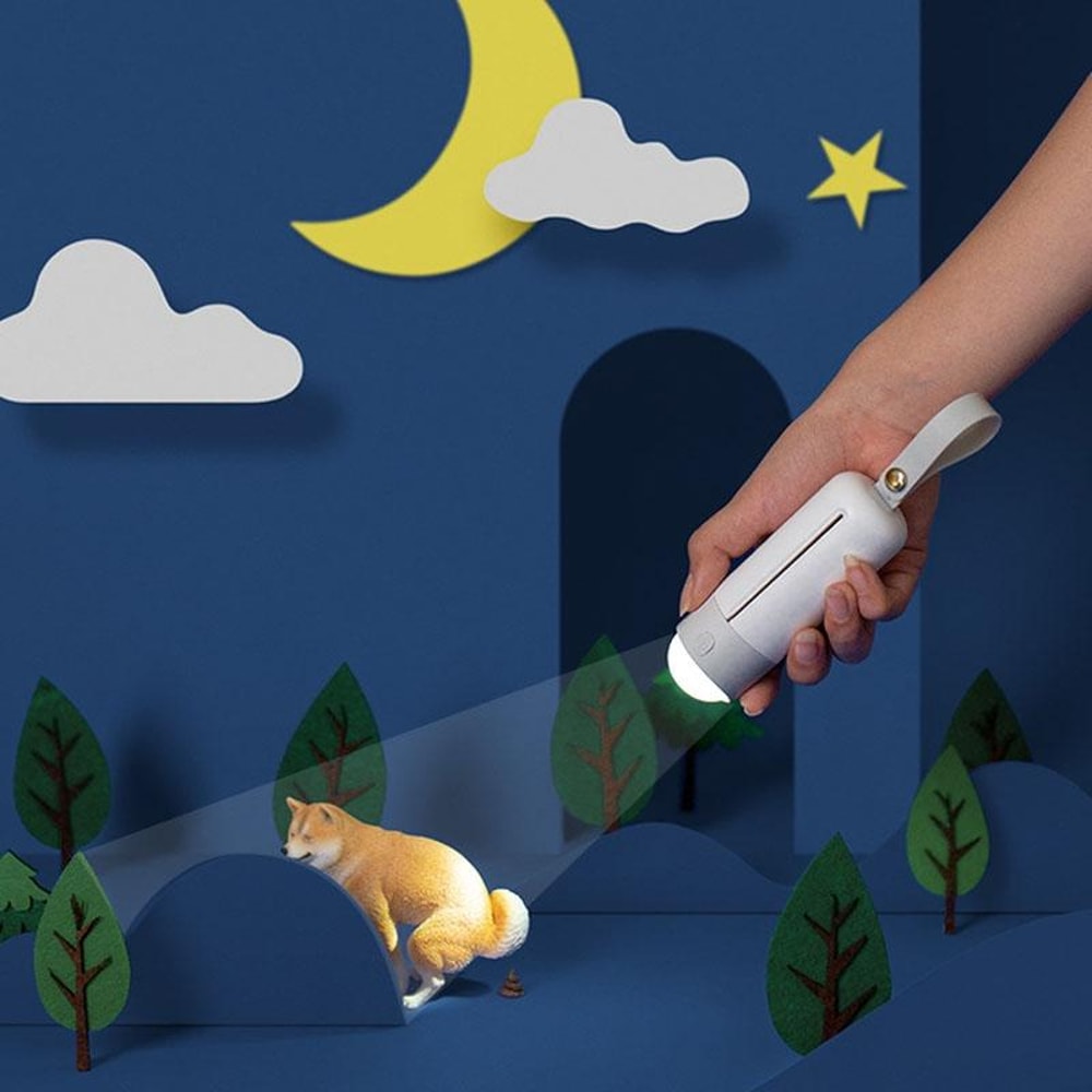 LED Dog Waste Scooper With Bag Dispenser Portable Pet Poop Picker For Night Walks 2