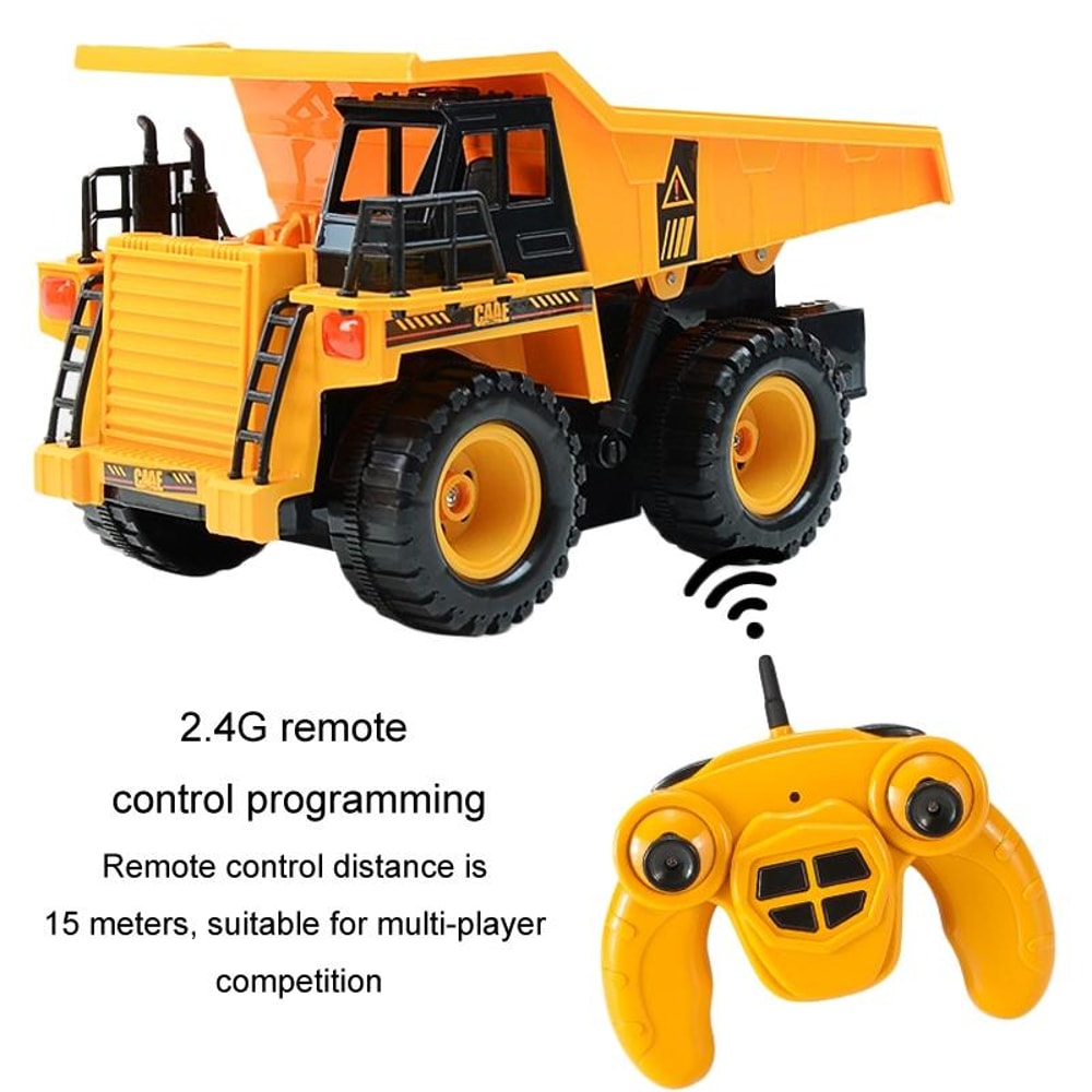 Remote Control Dump Truck Toy with Lifting Bed for Kids Construction Play