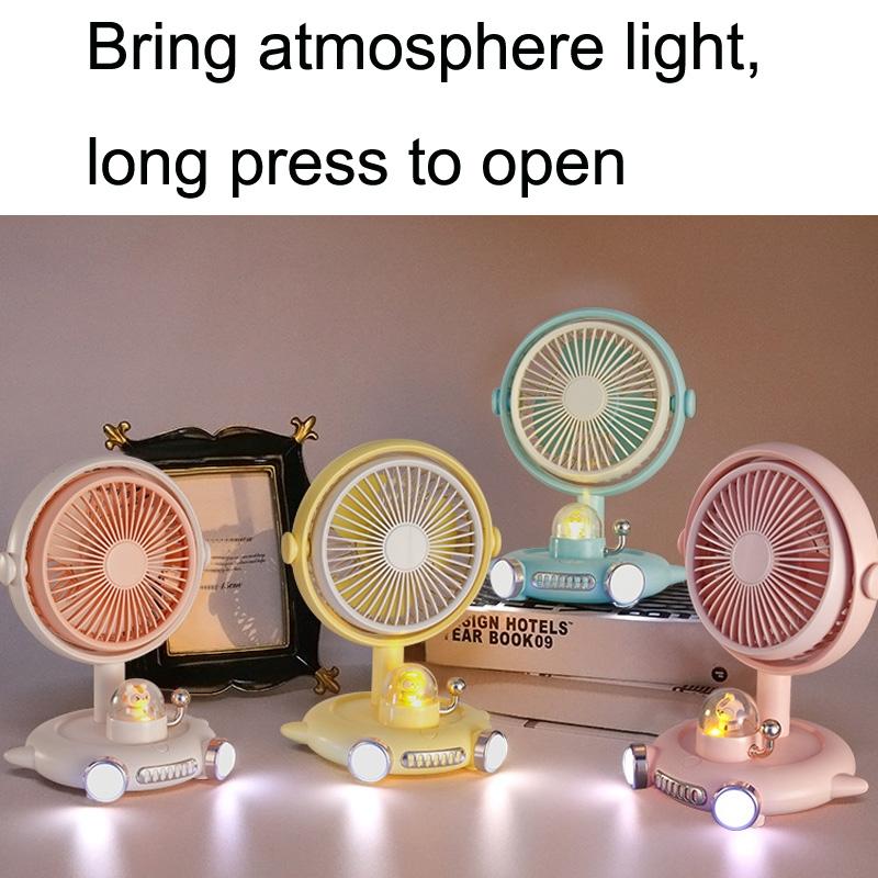 Cute Pet USB Desk Fan With Night Light Quiet Portable Cooling Fan 1