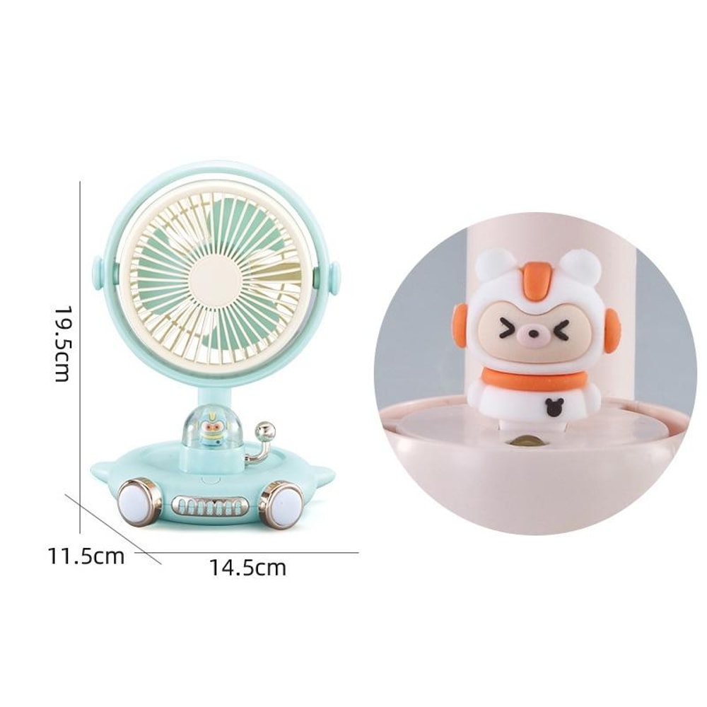 Cute Pet USB Desk Fan With Night Light Quiet Portable Cooling Fan 2