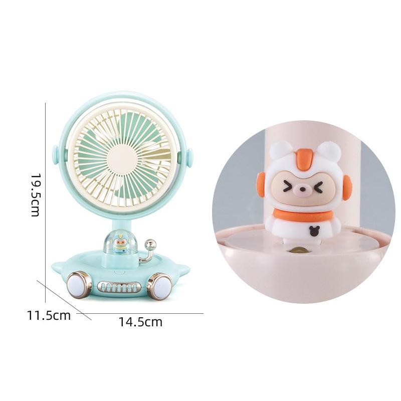 Cute Pet USB Desk Fan With Night Light Quiet Portable Cooling Fan 2