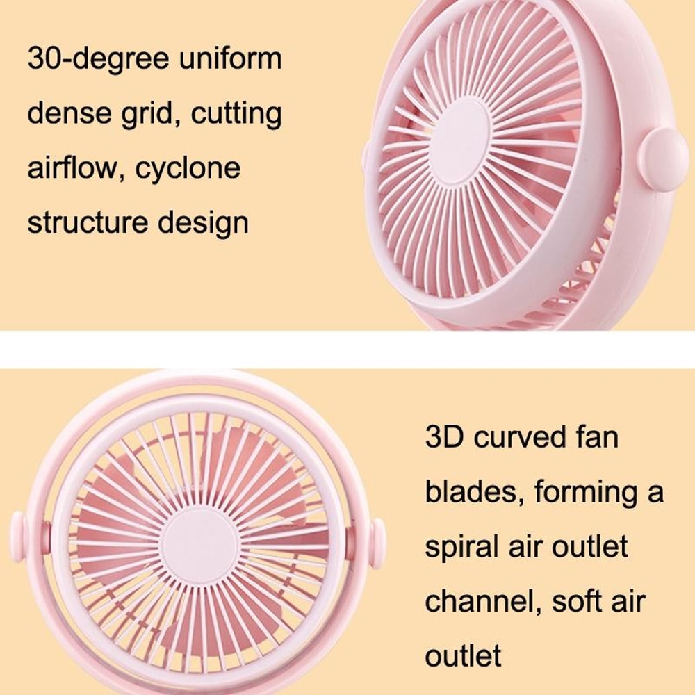 Cute Pet USB Desk Fan With Night Light Quiet Portable Cooling Fan 3