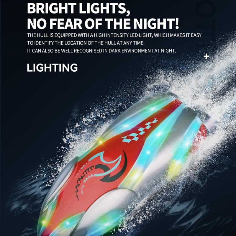 Mini Remote Control Boat For Kids Submarine Toy With LED Lights And Dual Motors 4