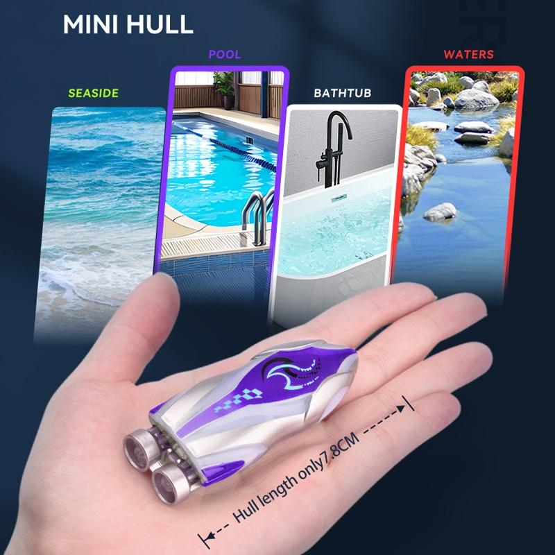 Mini Remote Control Boat For Kids Submarine Toy With LED Lights And Dual Motors 6