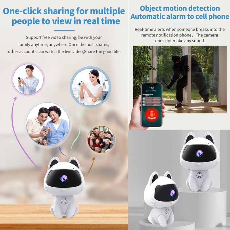 Smart Pet Camera With Night Vision Two Way Audio WiFi Home Security Camera 10