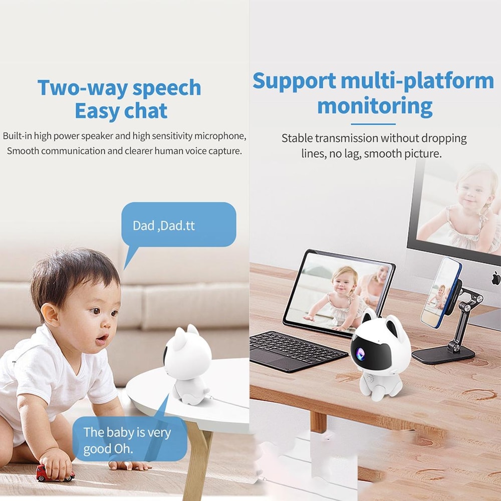 Smart Pet Camera With Night Vision Two Way Audio WiFi Home Security Camera 7