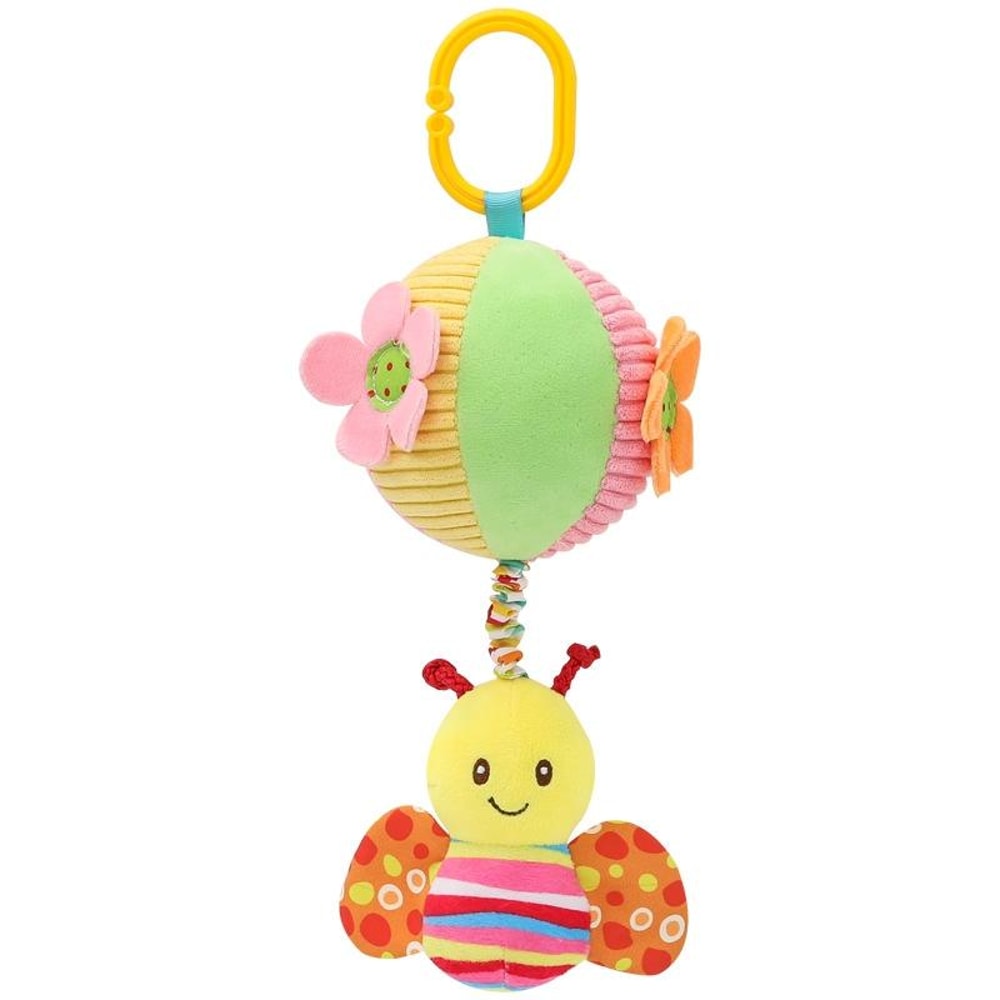 Baby Sensory Stroller Hanging Toy Ball Plush Rattle for Crib and Car Seat