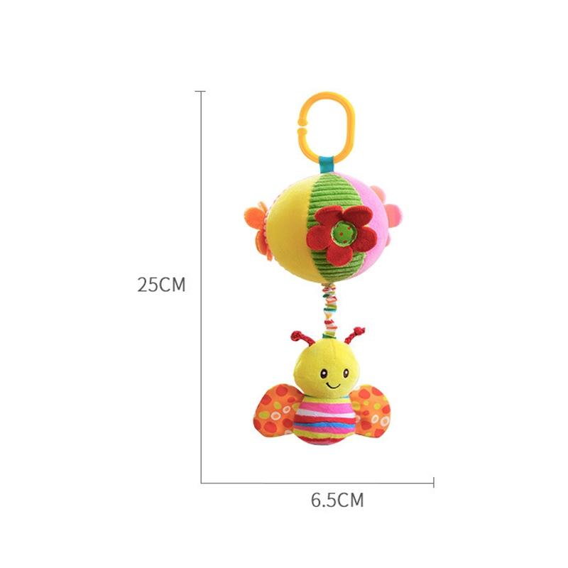 Baby Sensory Stroller Hanging Toy Ball Plush Rattle for Crib and Car Seat