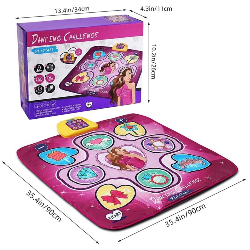 Kids Interactive Dance Mat with Music Lights and Fun Game Play Pad