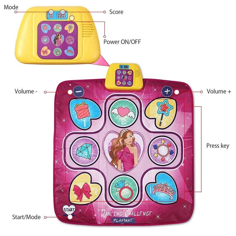 Kids Interactive Dance Mat with Music Lights and Fun Game Play Pad