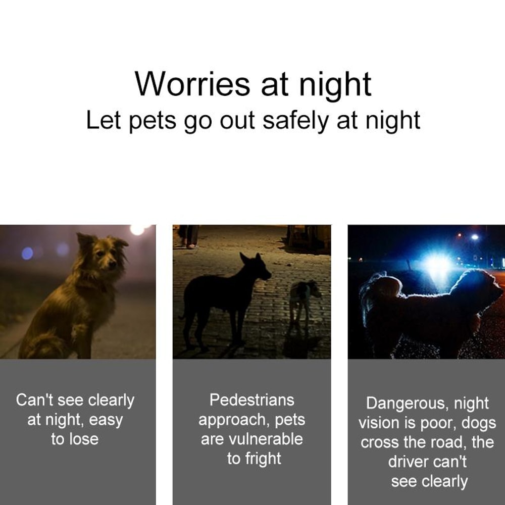 LED Pet Safety Collar Light Waterproof Silicone Pendant For Night Walking Dogs 3
