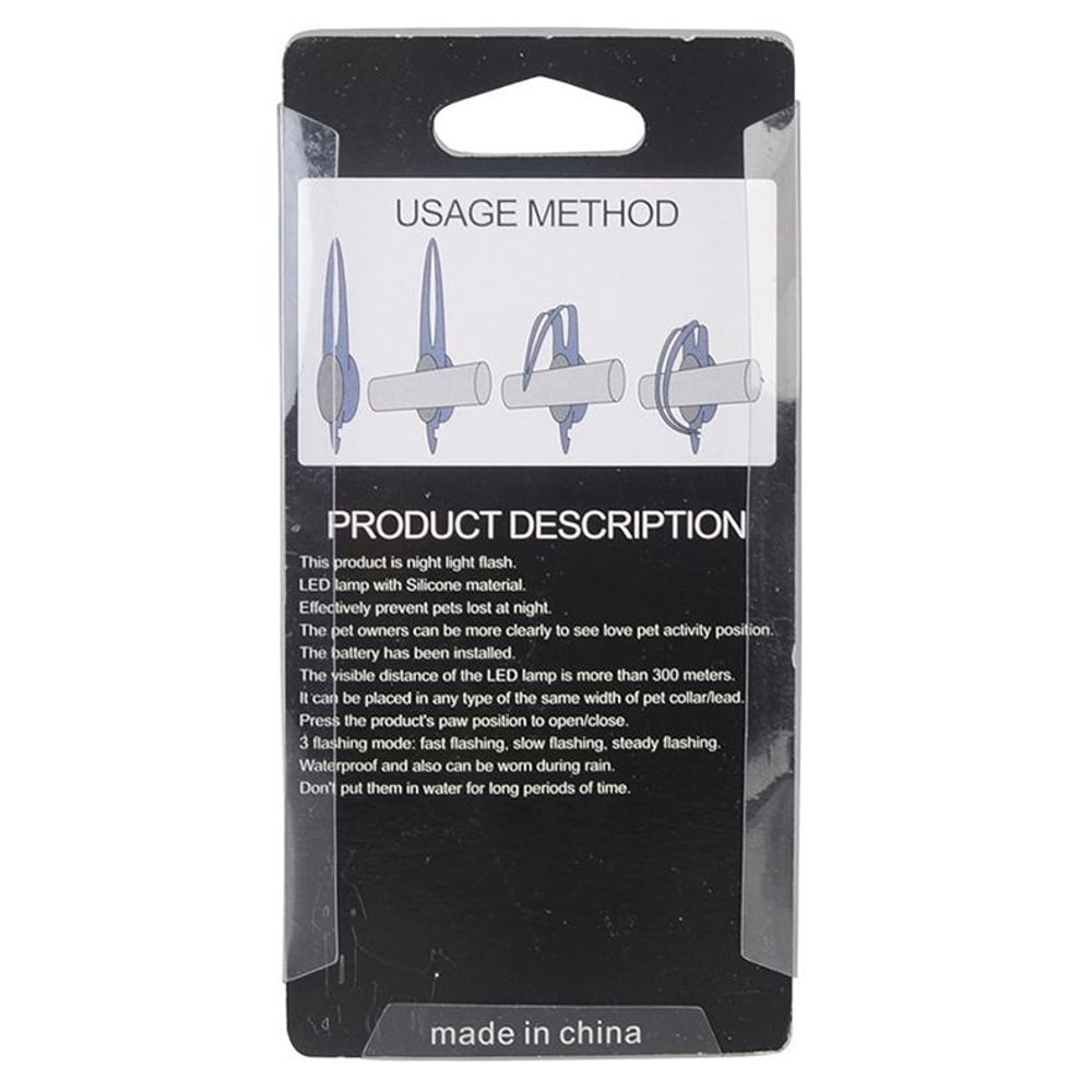 LED Pet Safety Collar Light Waterproof Silicone Pendant For Night Walking Dogs 6