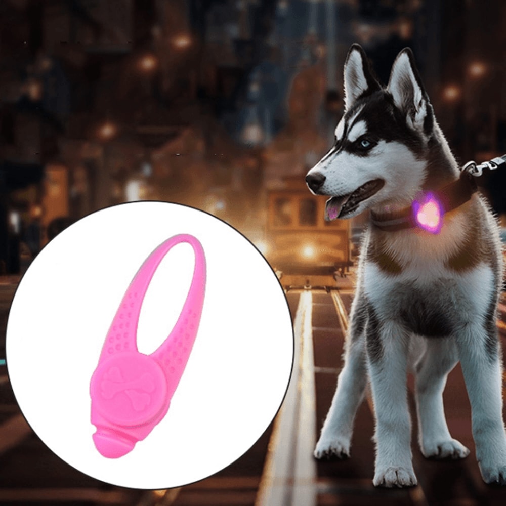 LED Pet Safety Collar Light Waterproof Silicone Pendant For Night Walking Dogs 8