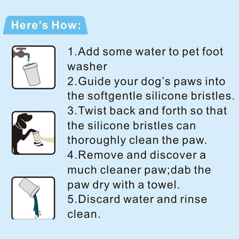 Portable Dog Paw Cleaner Cup With Soft Silicone Brush For Easy Pet Foot Washing 6