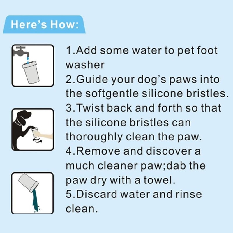 Portable Dog Paw Cleaner Cup With Soft Silicone Brush For Easy Pet Foot Washing 6