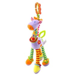 giraffe baby stroller toy teether with bell sensory hanging rattle for newborn development