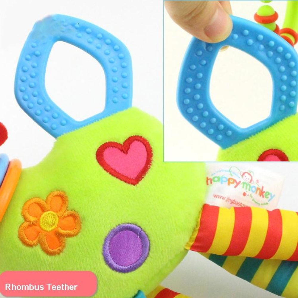 Giraffe Baby Stroller Toy Teether With Bell Sensory Hanging Rattle For Newborn Development 8