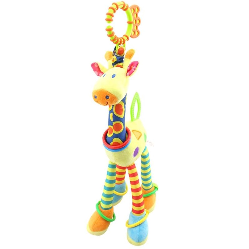 Giraffe Baby Stroller Toy Teether With Bell Sensory Hanging Rattle For Newborn Development 2
