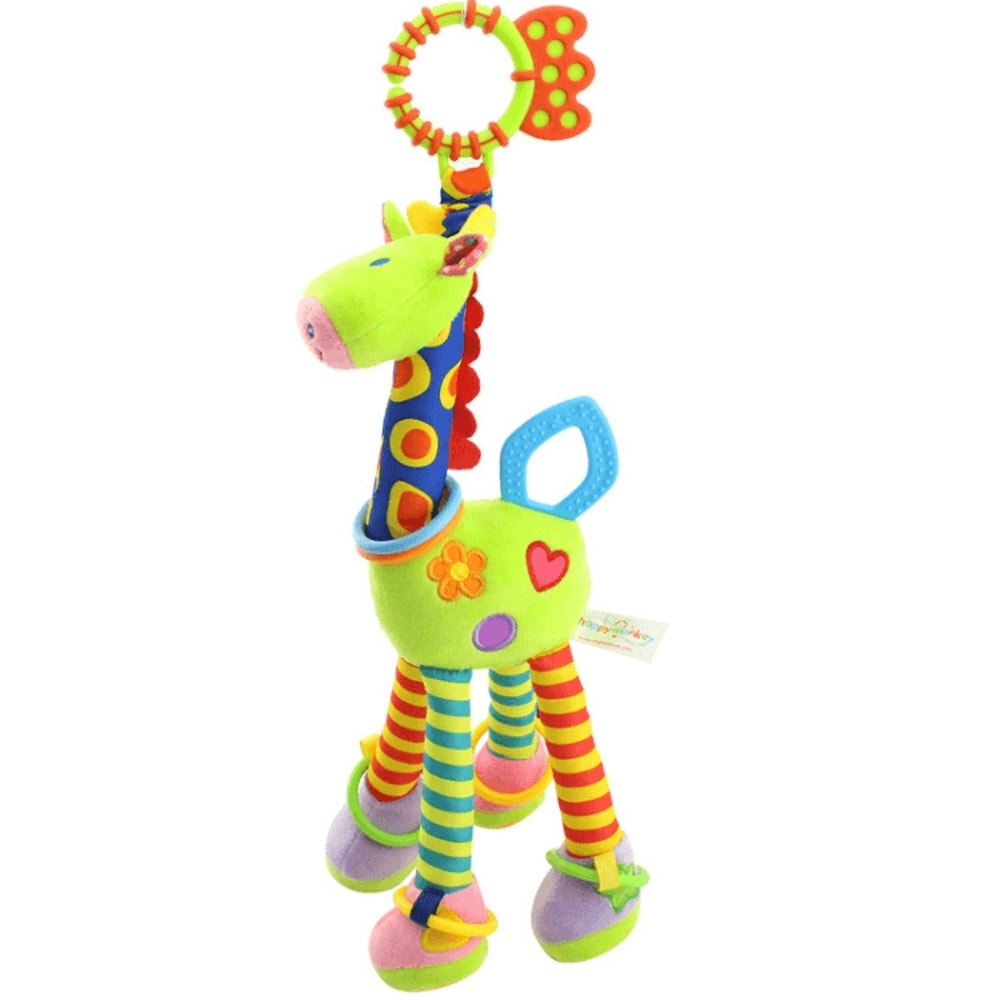 Giraffe Baby Stroller Toy Teether With Bell Sensory Hanging Rattle For Newborn Development 9