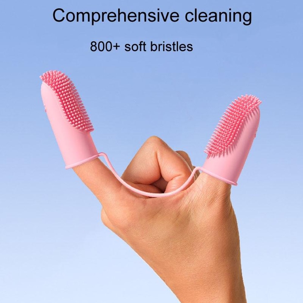 Dual Finger Pet Toothbrush Soft Silicone Dog Cat Dental Cleaning Kit 3