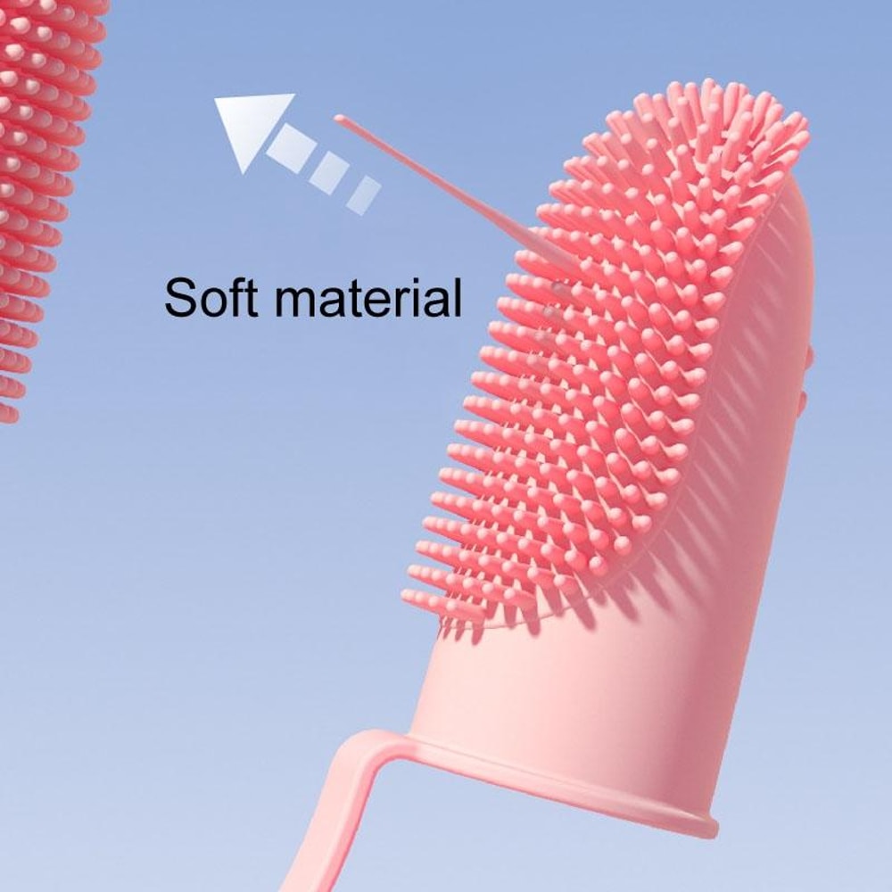 Dual Finger Pet Toothbrush Soft Silicone Dog Cat Dental Cleaning Kit 4