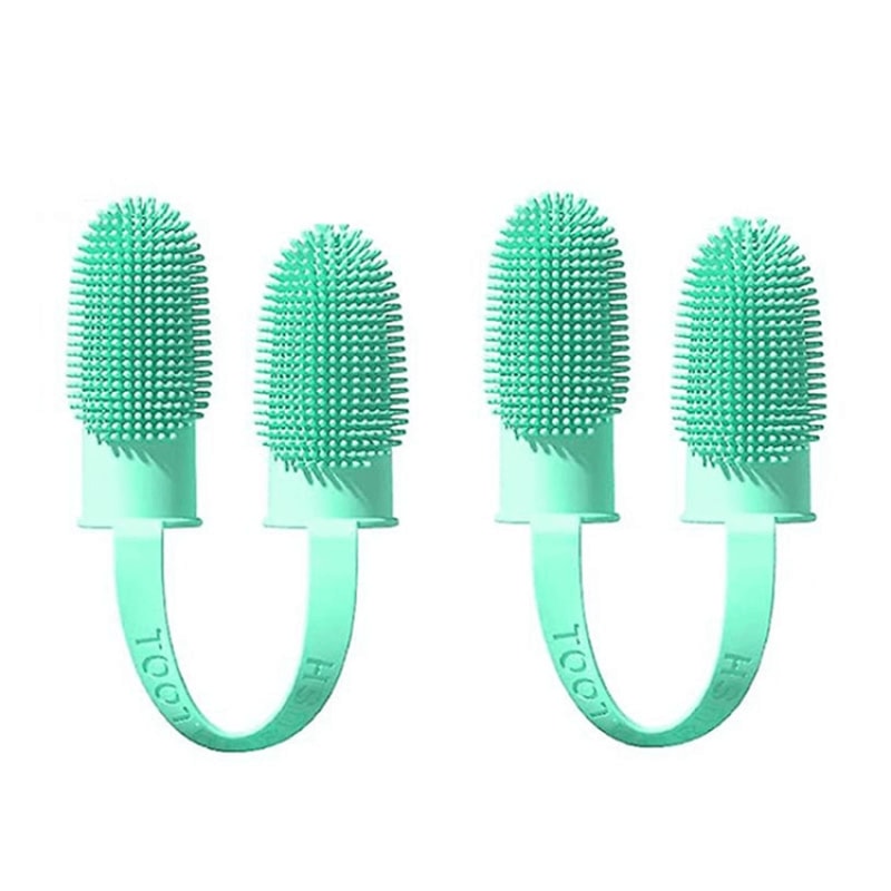 Dual Finger Pet Toothbrush Soft Silicone Dog Cat Dental Cleaning Kit 9