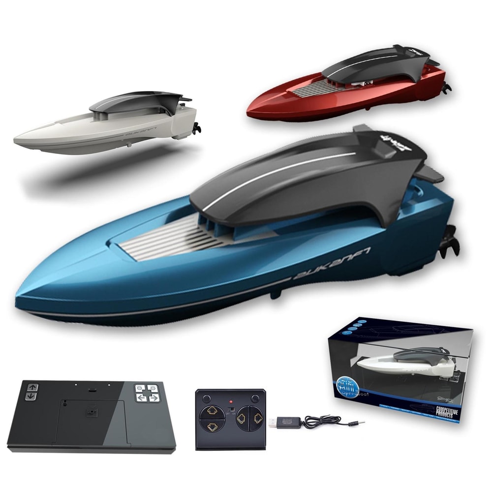 Mini RC Speedboat For Kids Fast Electric Remote Control Boat Toy With Lights 1