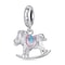 Cute Trojan Horse Pendant Necklace Sterling Silver Platinum Plated Charm Jewelry