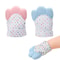 Baby Teething Mitten with Silicone Teether Ring Safe Soothing Toy for Infants