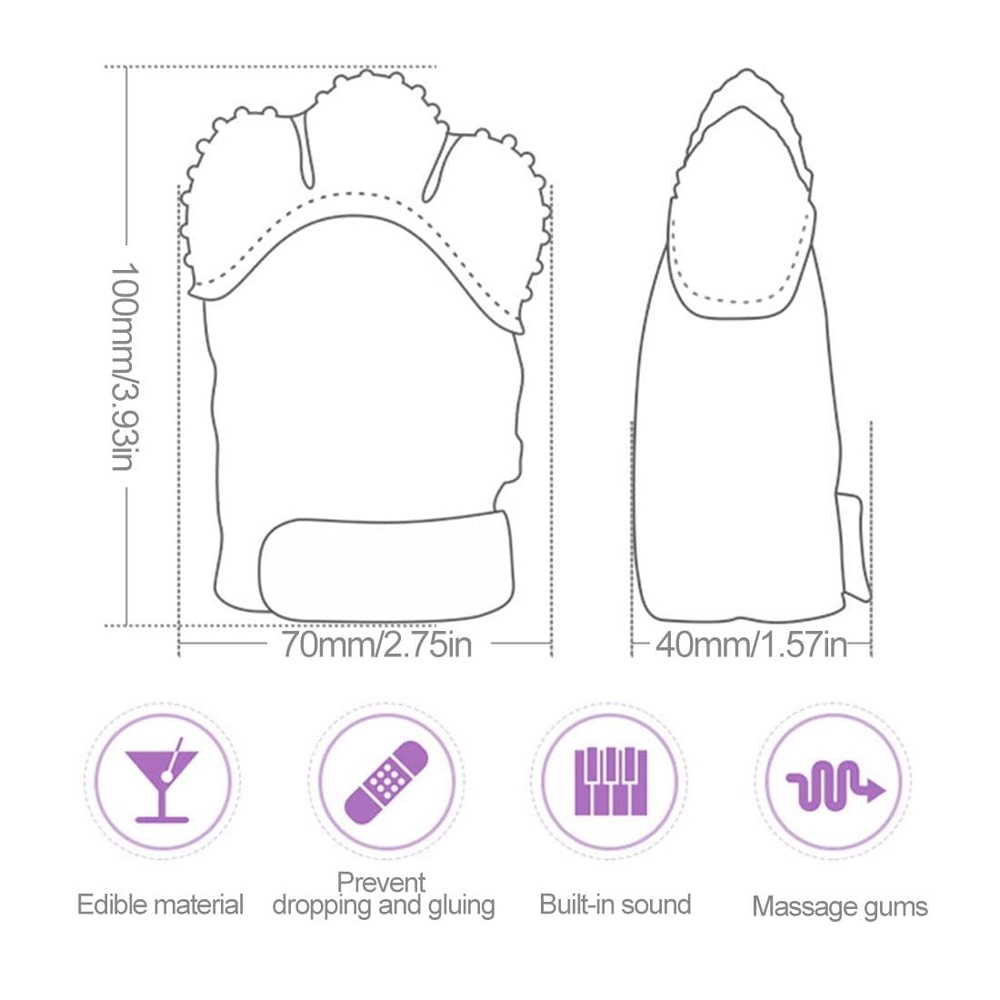 Baby Teething Mitten with Silicone Teether Ring Safe Soothing Toy for Infants