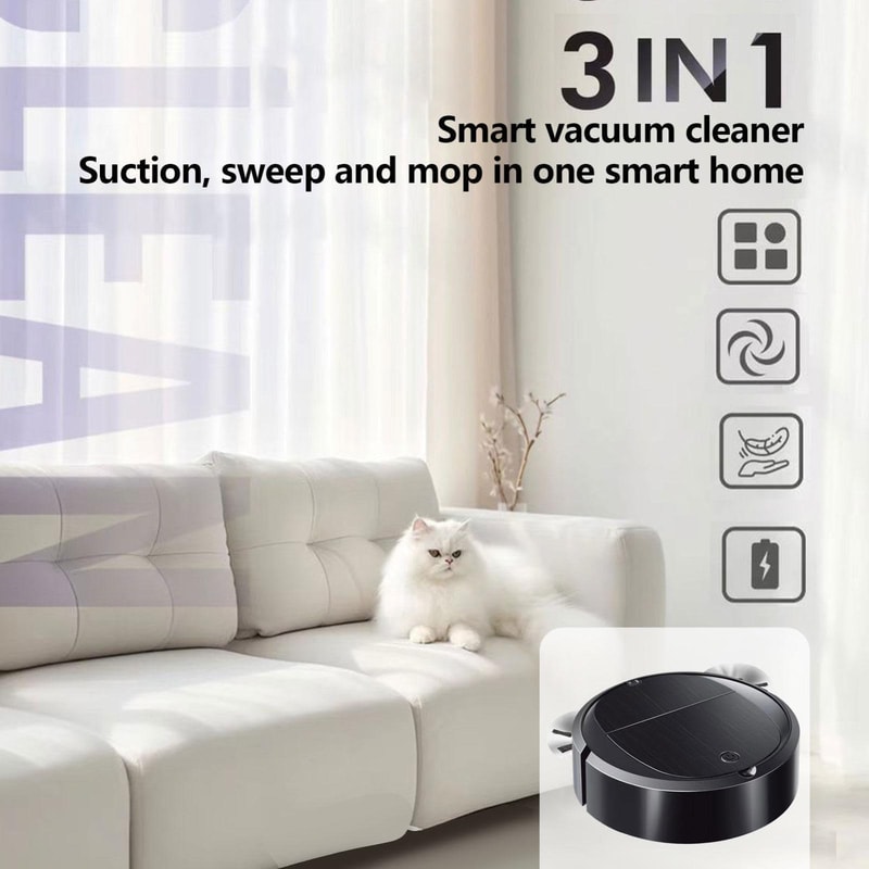 Smart Auto Sweeper Robot Vacuum 3in1 Slim Robot Vacuum Cleaner For Pet Hair Dust 2