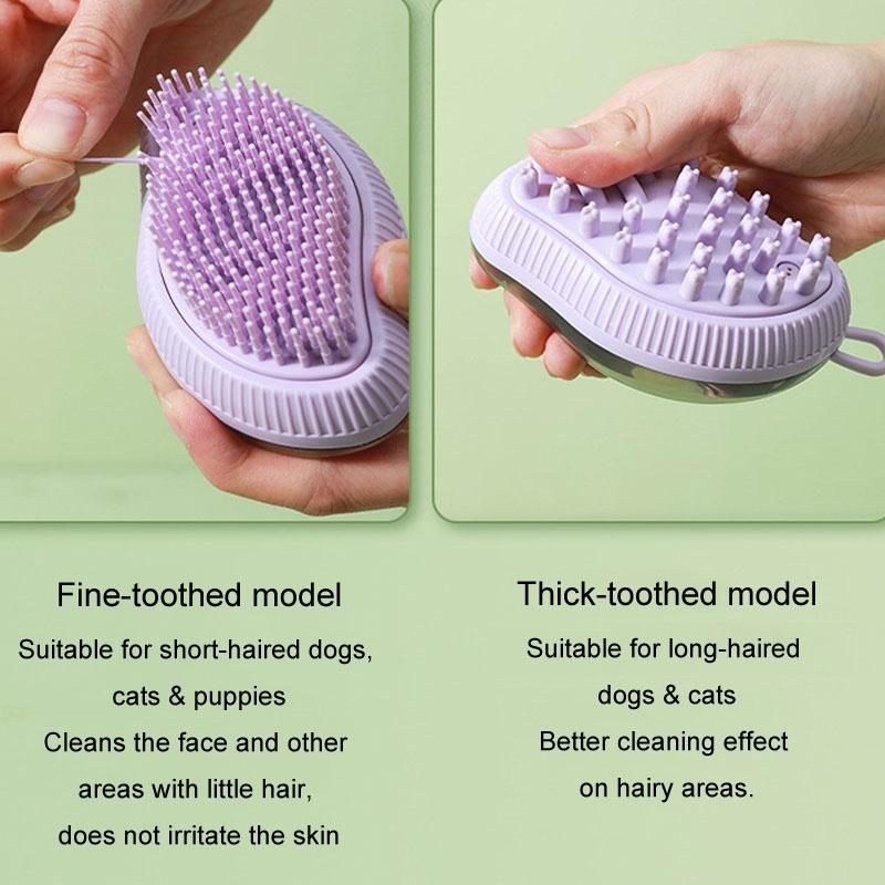 Pet Bathing Brush With Soap Dispenser Soft Silicone Dog Cat Grooming Massage Tool 4