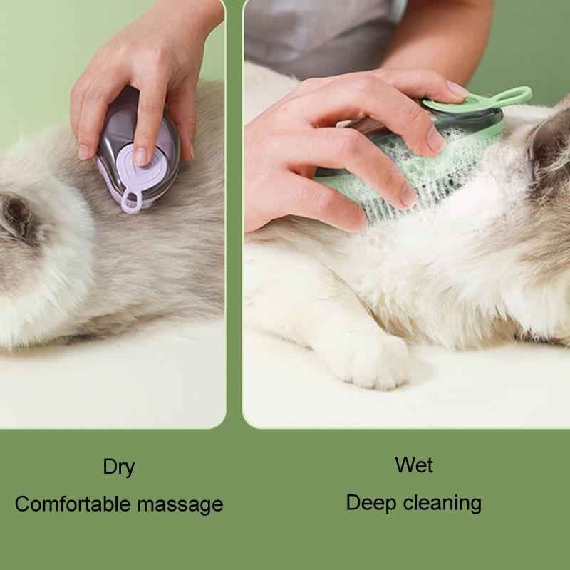 Pet Bathing Brush With Soap Dispenser Soft Silicone Dog Cat Grooming Massage Tool 5