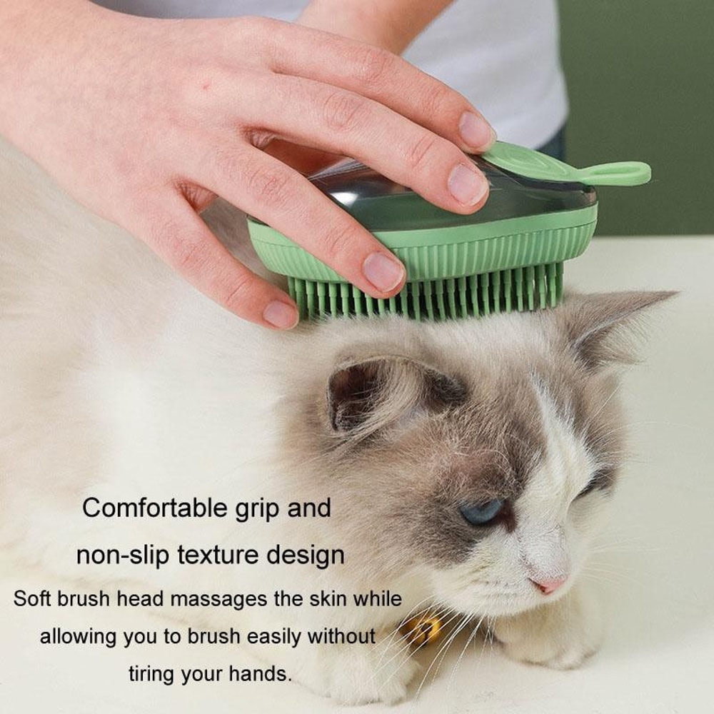 Pet Bathing Brush With Soap Dispenser Soft Silicone Dog Cat Grooming Massage Tool 14
